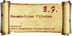 Baumholczer Filotea névjegykártya
